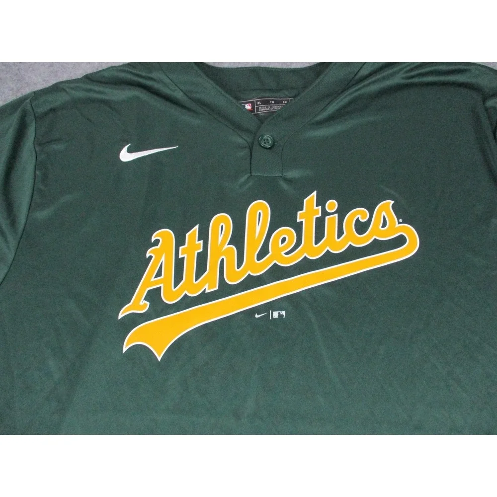 Oakland Athletics As Baseball Jersey Mens XL Green MLB Baseball Nike Pullover